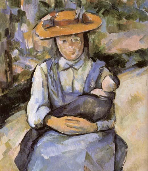 Paul Cezanne Fillette a la poupee oil painting image
